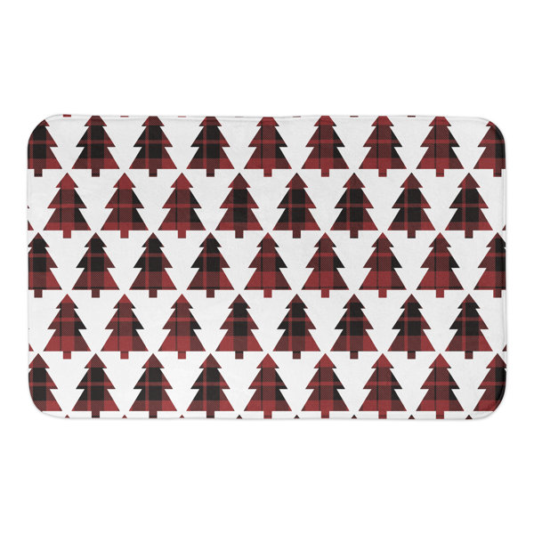 The Holiday Aisle® Namnal Plaid Tree Bath Mat Wayfair